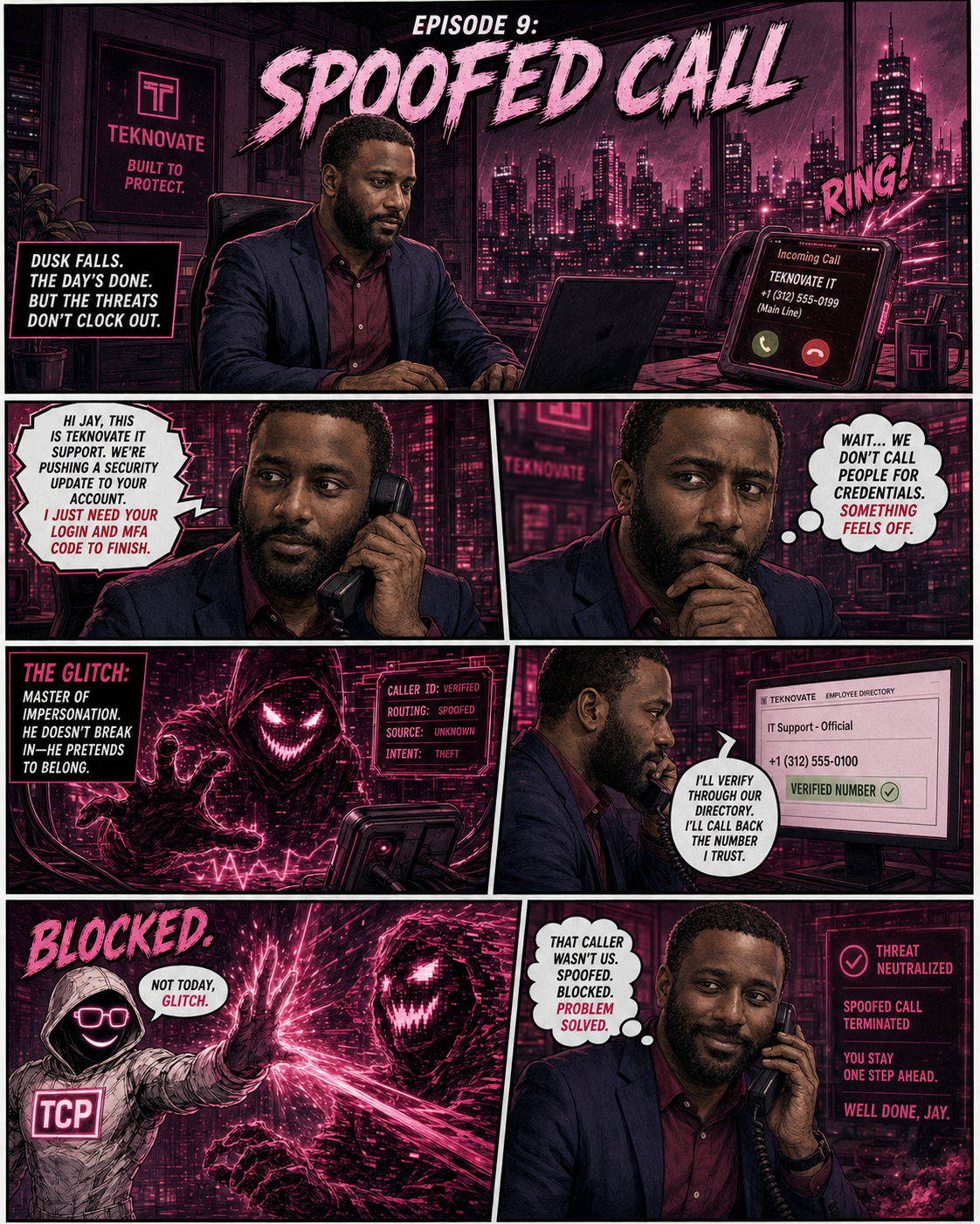 Season 2 Episode 9: Spoofed Call comic